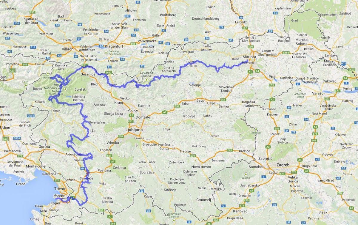 Zemljevid Slovenska planinska pot