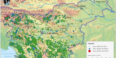 Zemljevid jame v Sloveniji