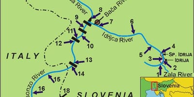 Zemljevid reke soče Slovenija