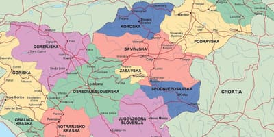 Zemljevid Slovenije političnih