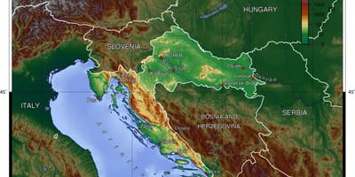 Zemljevid Slovenije topografske