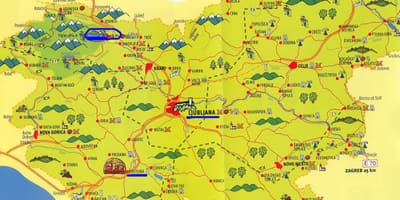 Zemljevid Slovenije turistični